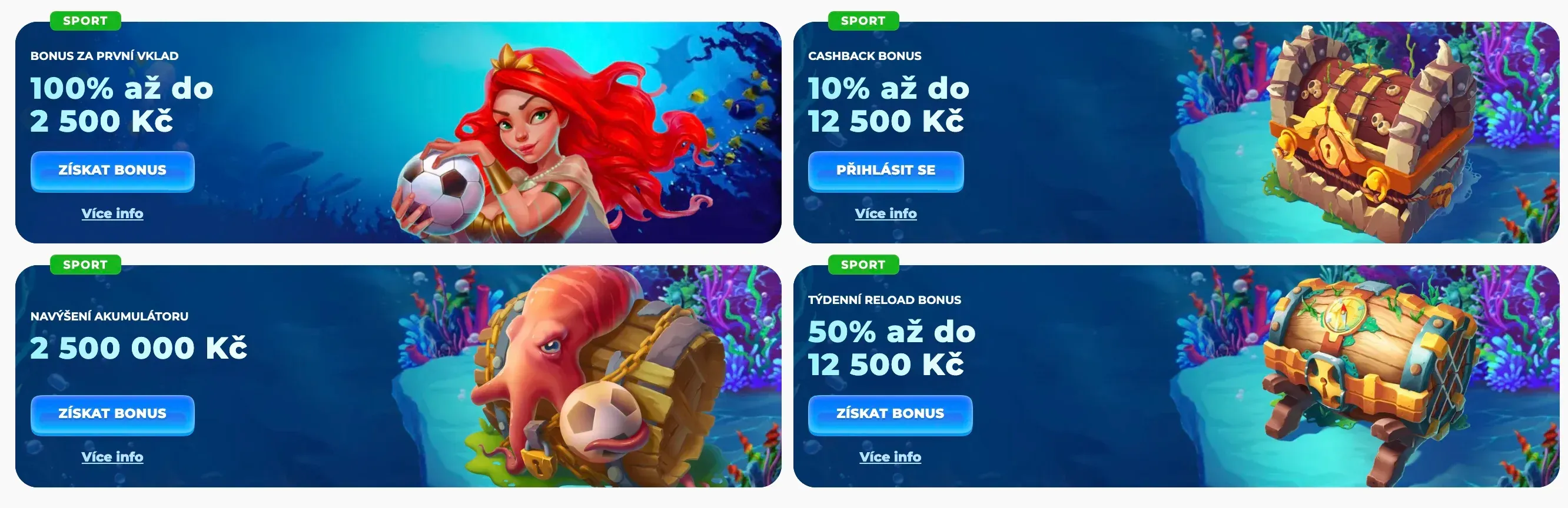 Sbírka sportovních bonusů v Posido