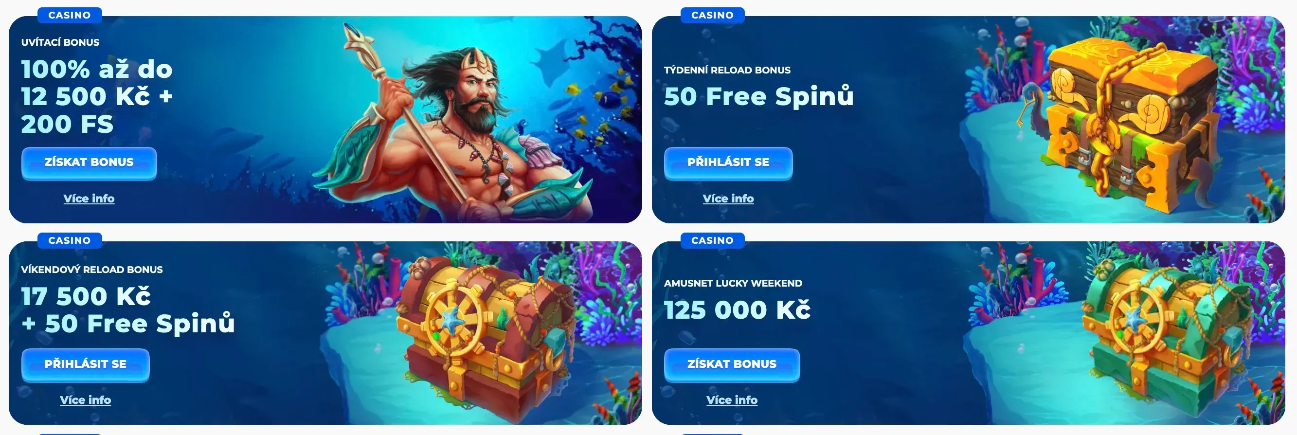 Různé kasinové bonusy v Posido casino